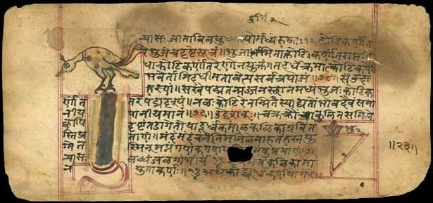A manuscript of Bhaskara's Lilavati.
